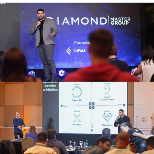 Léo Molina no palco do Diamond Master Group